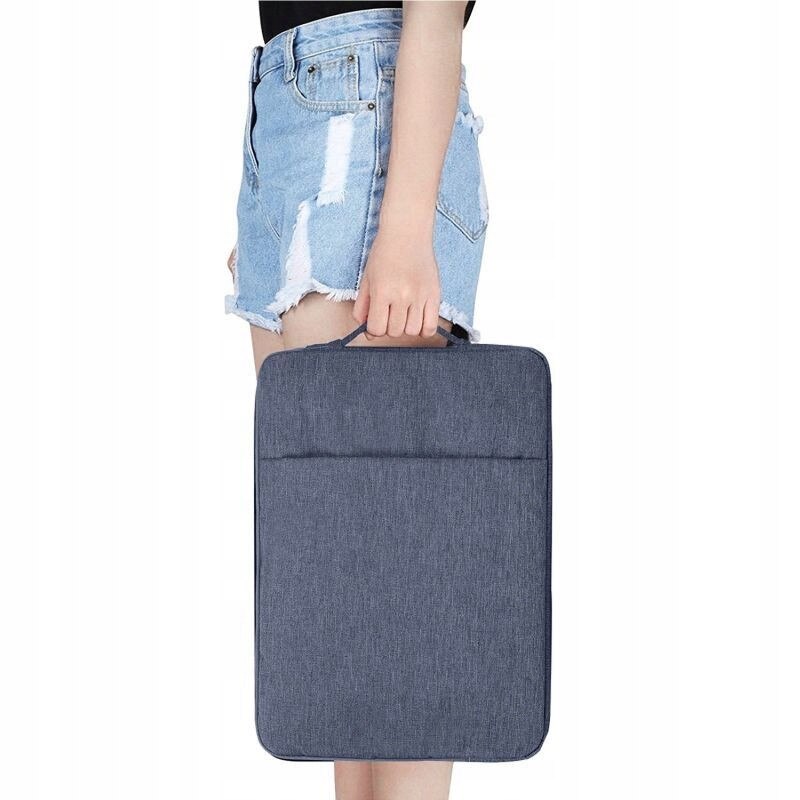 Husa denim pentru laptop, 15.3 inch, albastru inchis, 39.5x28.5cm