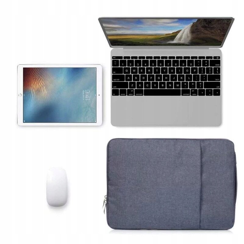 Husa denim pentru laptop, 15.3 inch, albastru inchis, 39.5x28.5cm