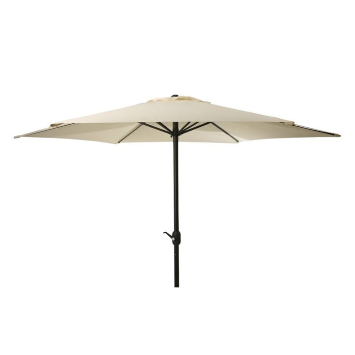 Градински чадър Koopman O300 см, кремав, система с манивела, здрава метална конструкция