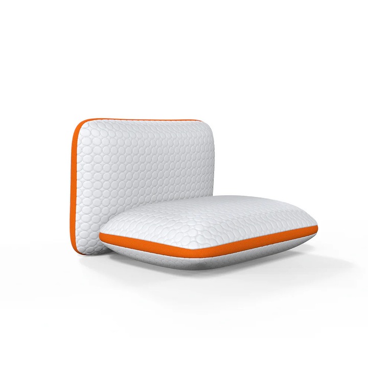 Set 2 Perna Matlasata Lux Ortopedic 50x70, Alb, Orange