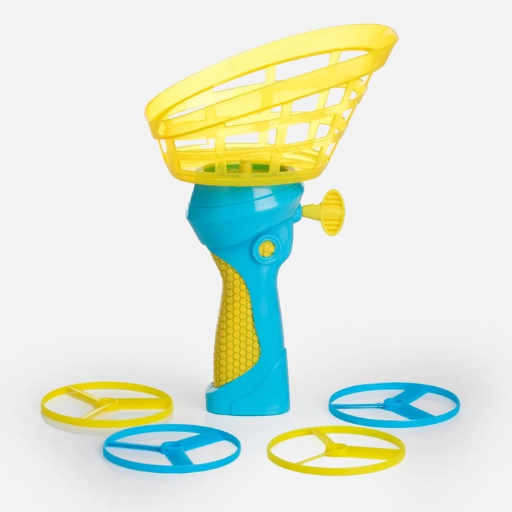 Repülő Korongvető Játékszett, 4 Koronggal, Sárga és Türkiz, Unisex Gyermekeknek
