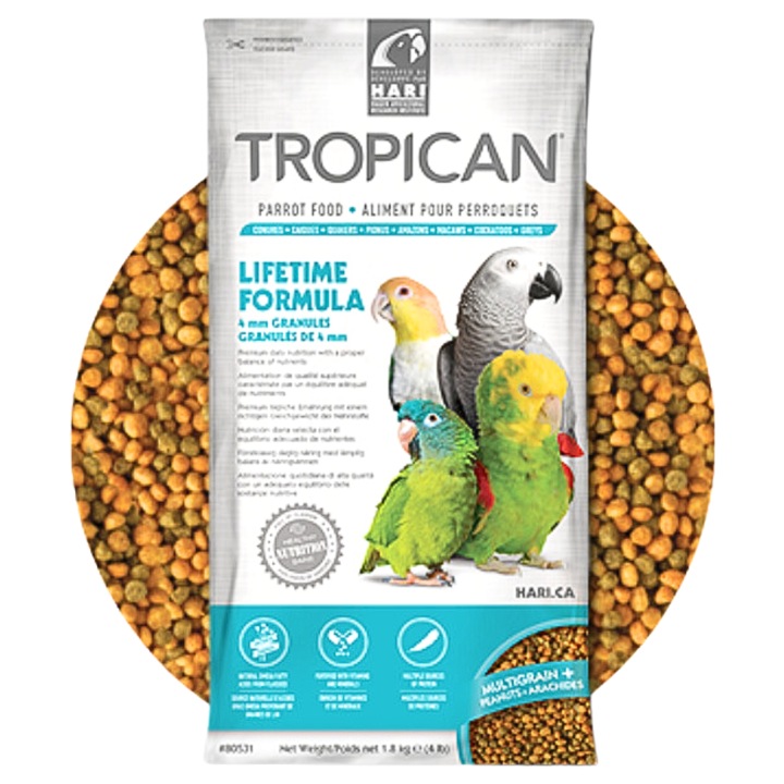 Granule pentru Papagali Mari, Hagen Hari, Aliment Premium, 820g, 2mm/4mm