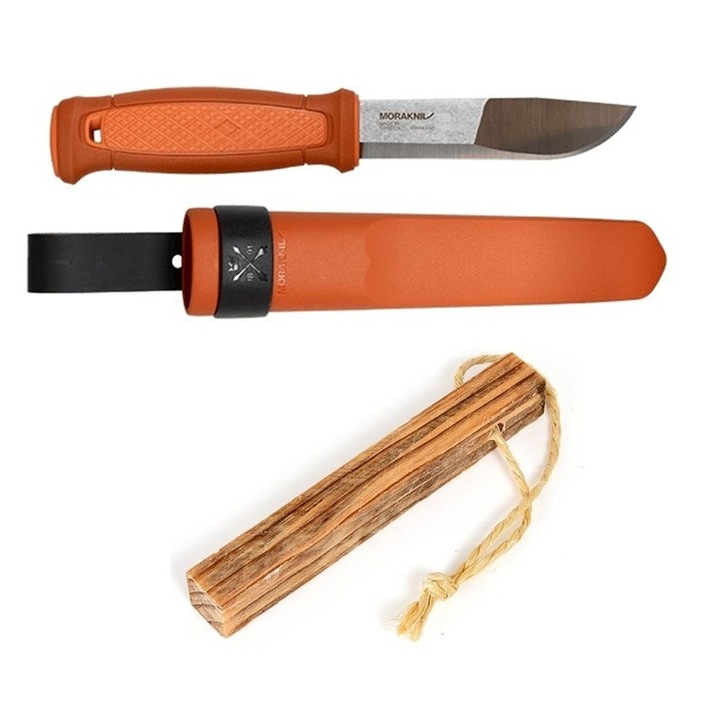 Set cuțit Morakniv Kansbol portocaliu și Iasca Tinder-on-a-Rope, inox