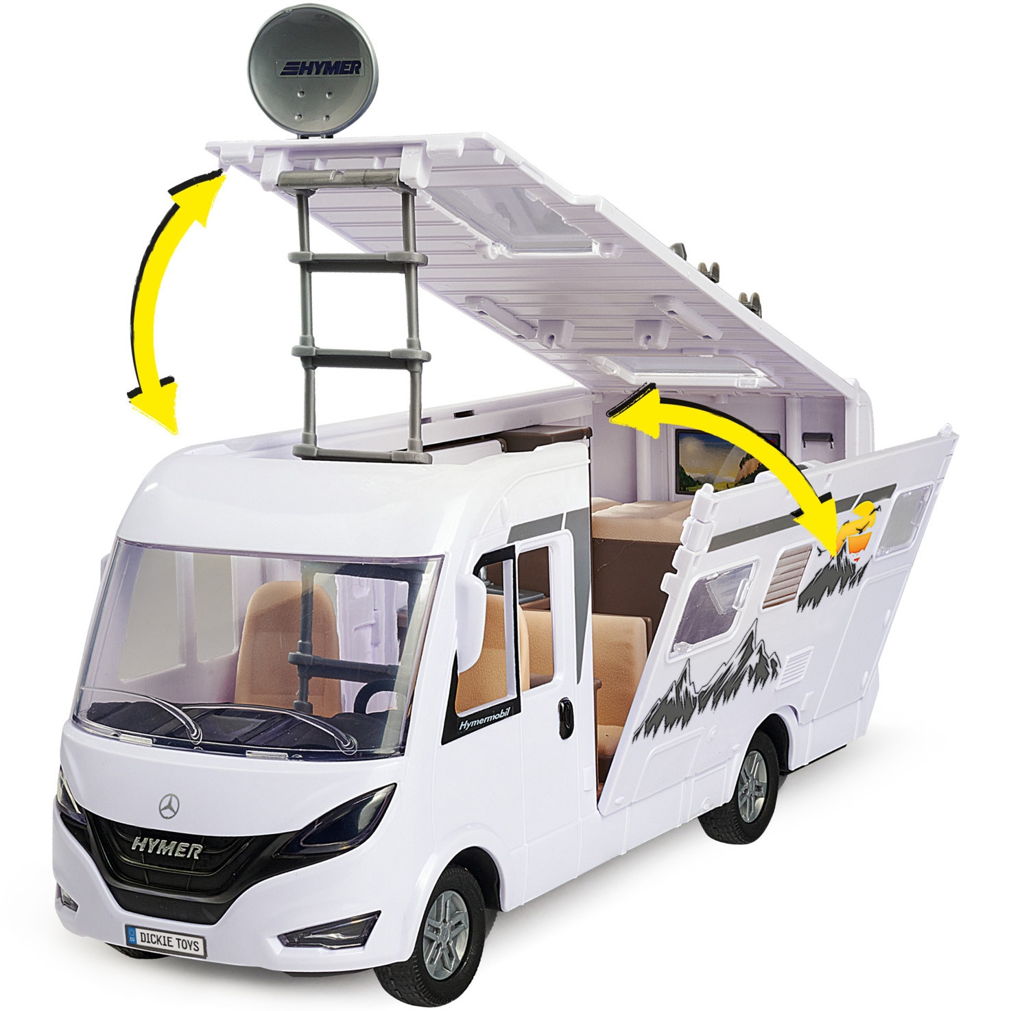 Set de joaca Dickie Toys - Camper set, Hymer, 30 cm - eMAG.ro