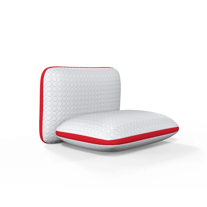 Set 2 Perna Matlasata Lux Ortopedic 50x70, Alb, Rosu