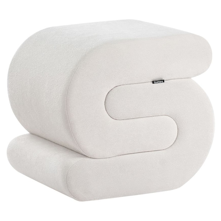 Taburet Arcadia Chenille Alb-murdar