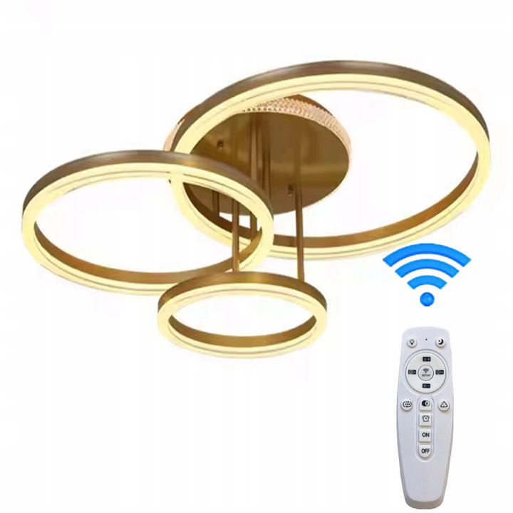 LED полилей Ring Aurie, 122W, дистанционно управление, 3 цвята, 97x54x21см