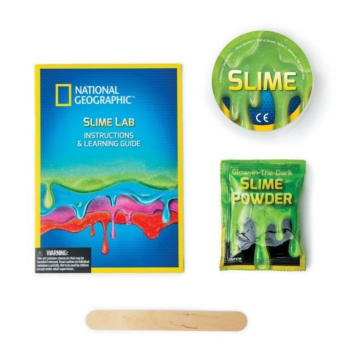 Set educativ experimente cu slime care straluceste in intuneric, +6 ani