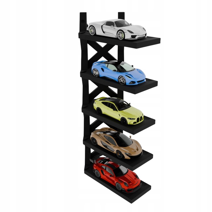 Organizator pentru masinute, Pro Parts, expunere, compact, negru, 182x81x76mm