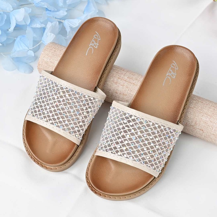 Papuci Casual De Dama, Cu Strasuri, PD1094, Roz, 37