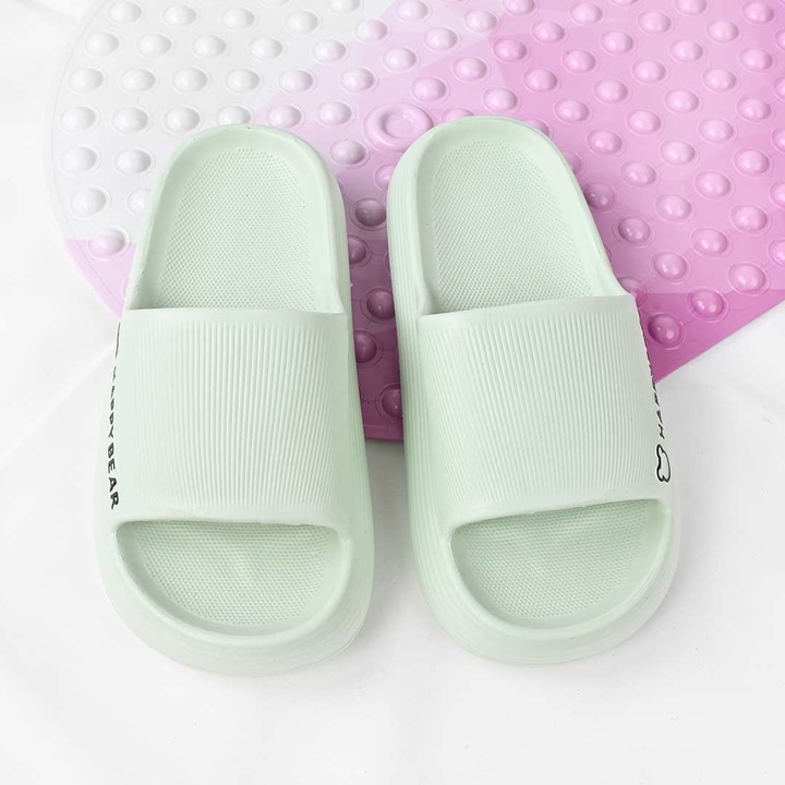 Papuci De Dama, Din Spuma, Usoara, PD1086, Verde, Negru, 36