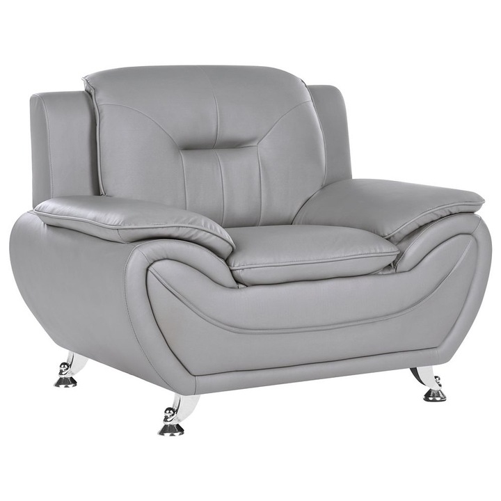 Fotoliu Leira Piele ecologica Gri
