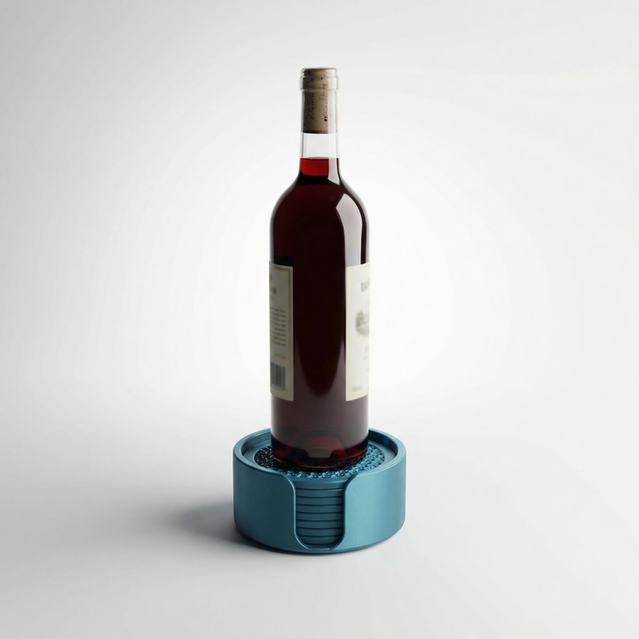 Geometrikus mintás poháralátét szett, lila, PLA műanyag, 10 cm