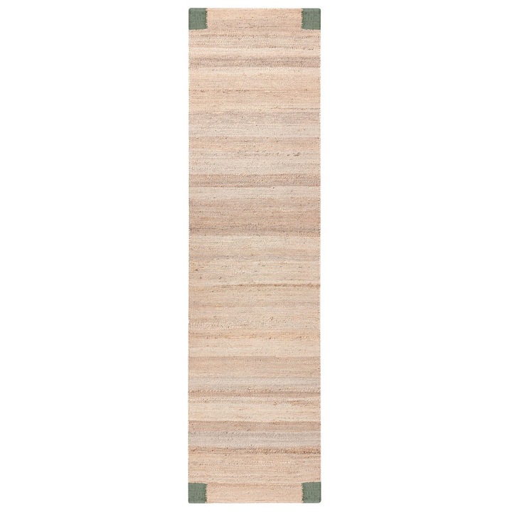 Covor Amravati Bej/Verde 80 x 300 cm Iuta