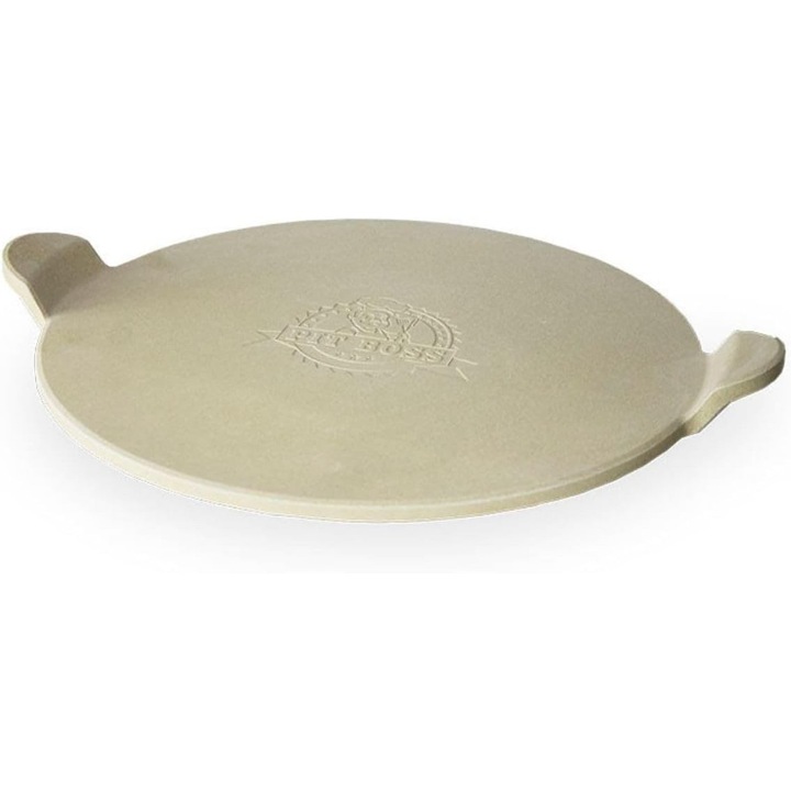 Piatra pentru pizza, Pit Boss, 38 cm, ceramică, cu mânere incorporată