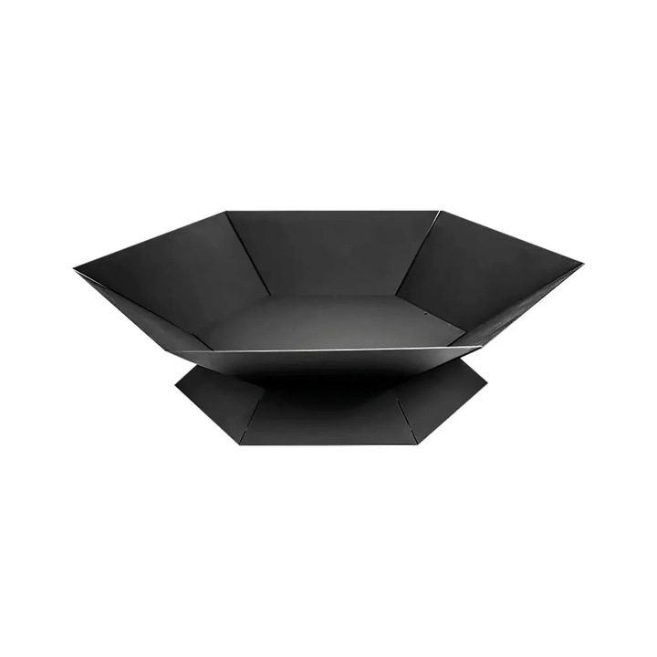 Gratar pe lemne, Lund, vatra de gradina, metal, negru, 74x69x22cm