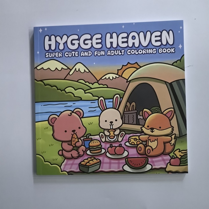 Hygge Heaven színezőfüzet, imádnivaló állatfigurák, relaxáció, stresszcsökkentés