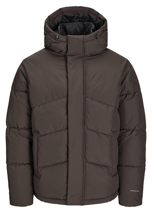 Jacheta pufoasa JACK&JONES PLUS pentru barbati Jjworld, model mulch, maro, marime 4XL