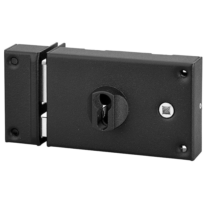 Yala Aplicata Orizontala THIRARD Protect pentru Usa Intrare, Dimensiuni 140x88 mm, Ax 60 mm, Finisaj Negru, Deschidere Stanga