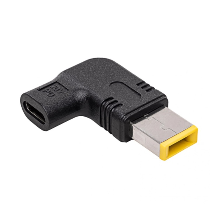 Adaptor convertor USB-C la mufa Lenovo 11×4.5 mm (square), 18.5–20V, 100W – alimentare laptop