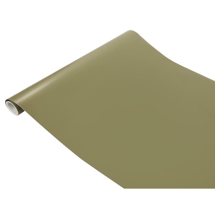 Folie autoadeziva pentru fronturi de bucatarie, 67 x 200 cm, DecoMeister®, Model Verde oliv, F067-045R0200