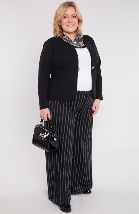 Pantaloni negri cu dungi albe