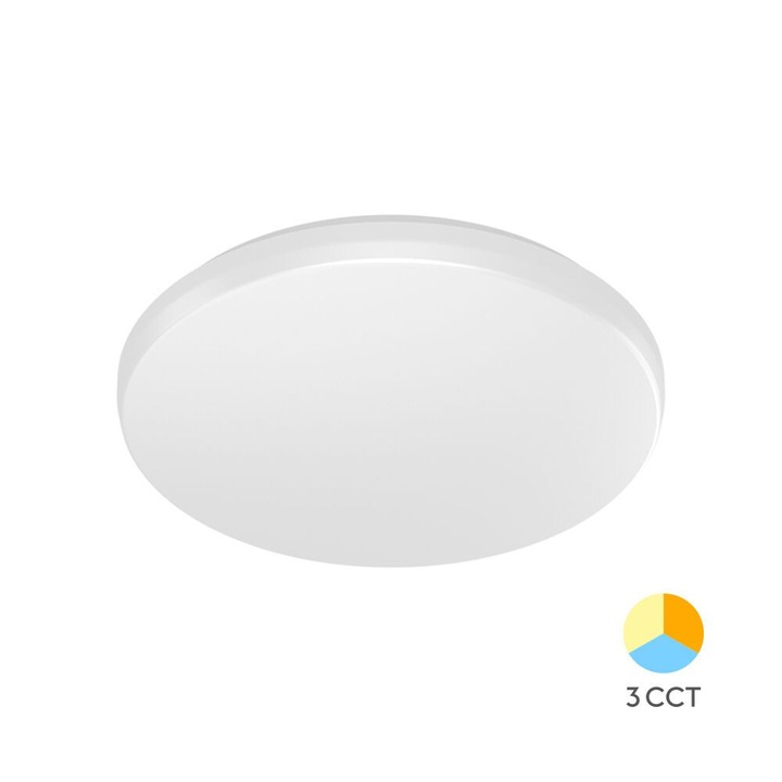 Plafonieră LED Braytron 24W 3in1 alb, formă rotundă, IP20