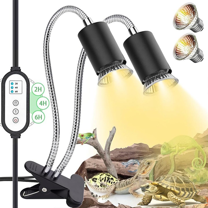 Lampa incalzire reptile Duueyct 25W 50W temporizator clema E27