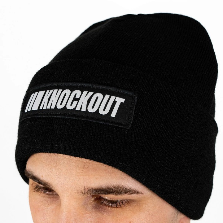 Knockout férfi sapka, beanie modell, fekete, uniszex