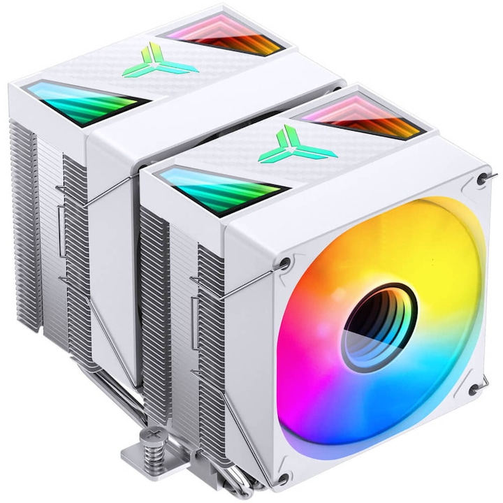 Jonsbo CR-1400 DV2 cooler procesor, 6 heatpipe-uri, ARGB, ventilator PWM de 92 mm, alb