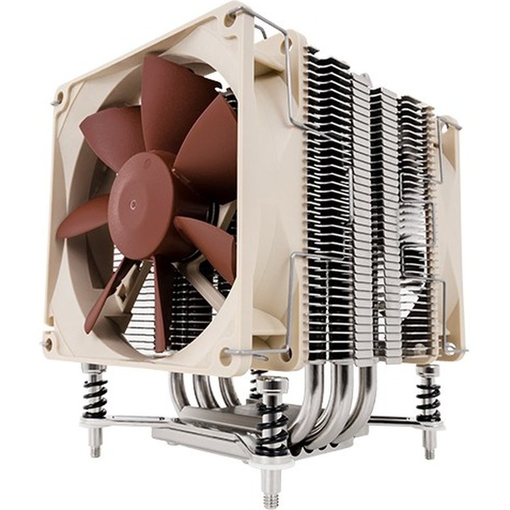 Cooler procesor Noctua NH-U9DX i4, compatibil Xeon, 2 ventilatoare PWM de 92mm, 4 heatpipe-uri, maro