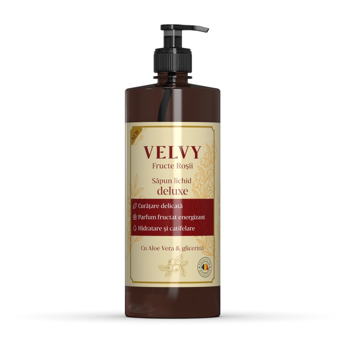 Săpun lichid VELVY fructe roșii 400 ml, glicerina, aloe vera, unisex