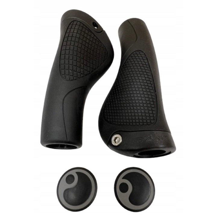 Manere ergonomice Ergon GP10 L pentru bicicleta trekking / urban, negre 130 mm