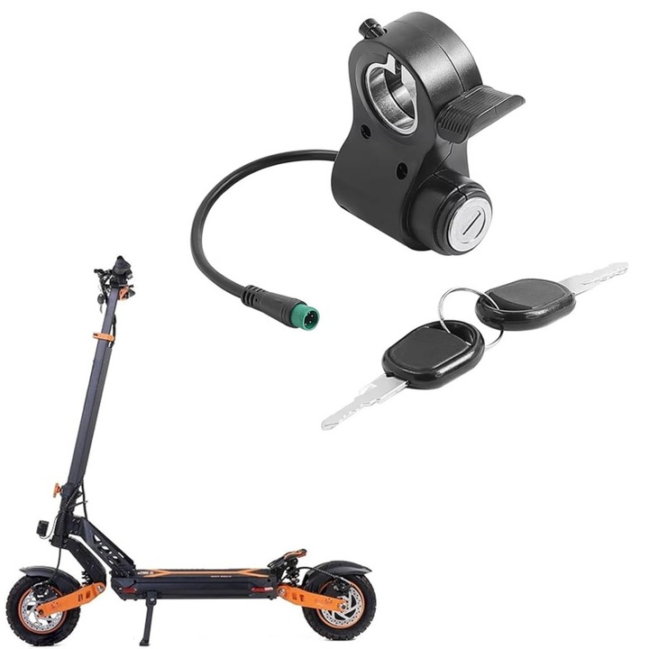Accelerator cu cheie pentru scuterul electric KUKIRIN G2 Max / G2 Pro - Comutator de pornire cu cheie si maner de acceleratie, piesa originala de rezistenta pentru scutere electrice rapide