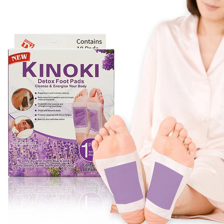 Plasturi Kinoki cu Lavanda, 50 bucăți, detoxifiere, utilizare acasă
