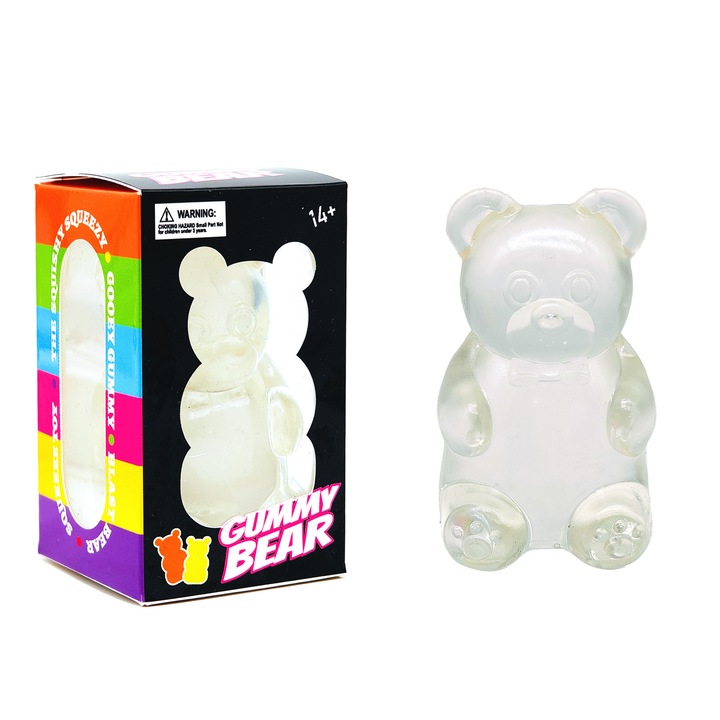 Minge antistres squishy, urs transparent, jucarie interactiva copii