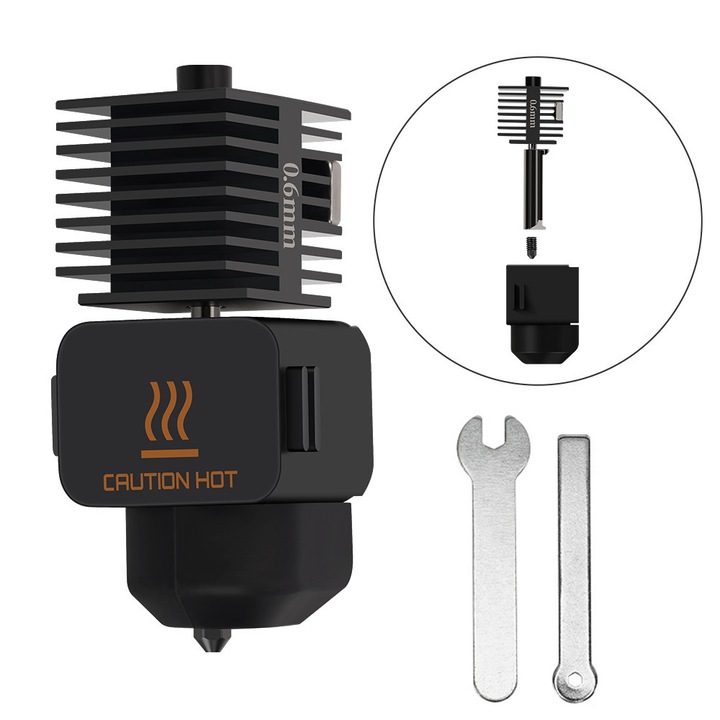 Cap de imprimare 0.6MM A1 Mini, set accesorii pentru imprimante 3D, din inox, compatibil cu filament 1.75 mm