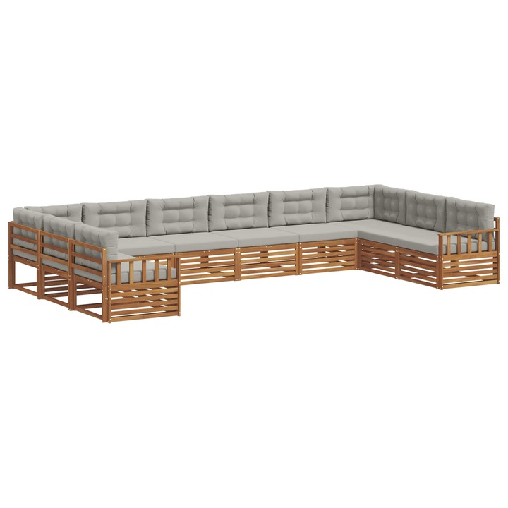 Seturi de canapele cu perna 4 pcs vidaXL, Gri natural si deschis