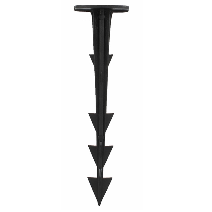 Set 50 pini fixare folie agricola, Sersimo, plastic, 12 cm, negru