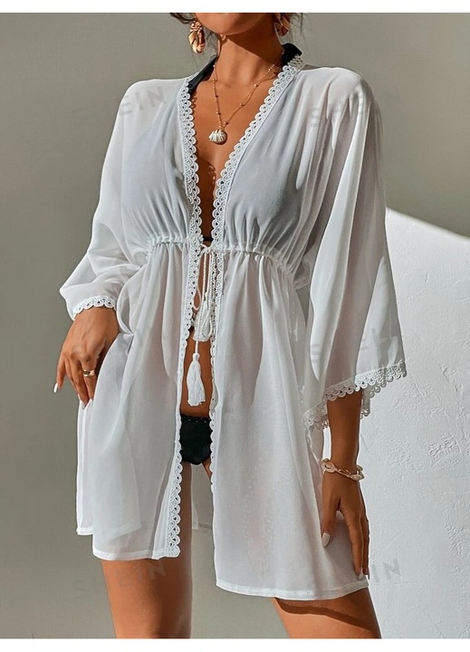 Női ruha, strandruha, fehér, rövid, M