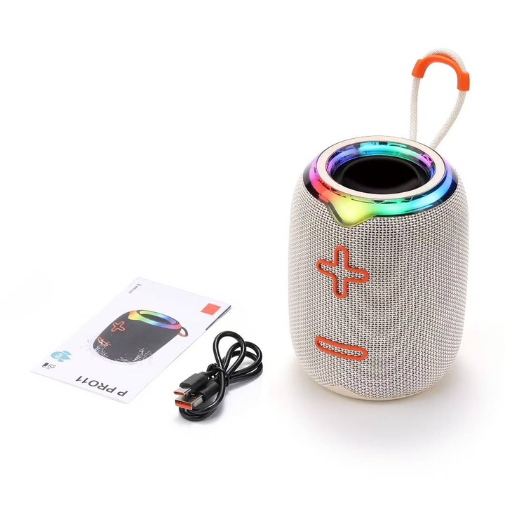 Boxa Portabila, Model P PRO11 – Difuzor 10W, Baterie 1800 mAh cu Autonomie 12 Ore, Rezistenta IPX6 la Apa, Compacta si Puternica