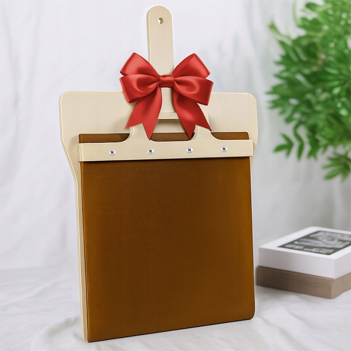 Paleta din lemn pentru pizza, HARD-ER IS BETTER, mecanism culisant, 33x53cm