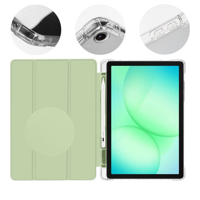 Toc de tabletă compatibil cu Samsung Galaxy Tab A11+ Plus (SM-X230, SM-X236) - husă inteligentă verde cactus, cu suport pentru creion