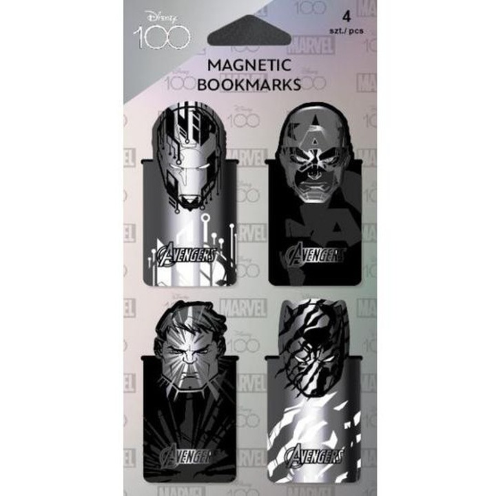 Coolpack - Black Collection - Avengers mágneses könyvjelző 4 db-os