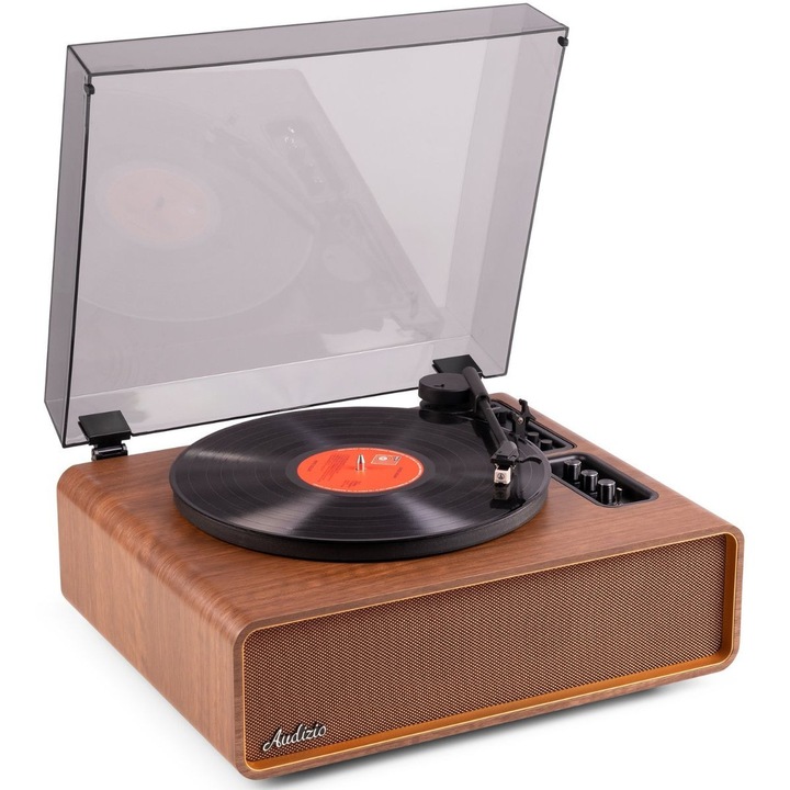 Pick-up premium cu Bluetooth, 160W, maro lemn, Audizio LAREDO