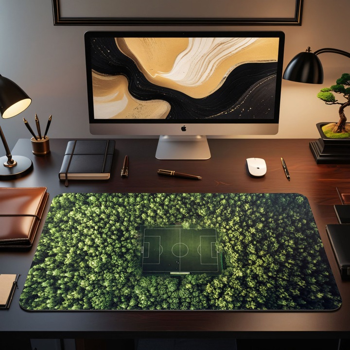 Mousepad Mare Deskmat Soccer field aerial 800x400x4 mm margini cusute Oktane