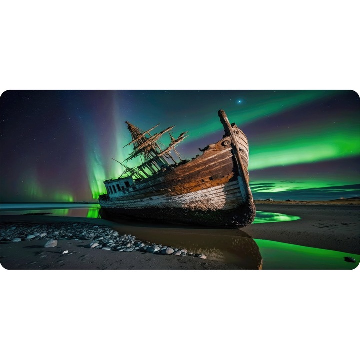 Mousepad Mare Deskmat Abandoned ghost 700x350x2mm margini drepte necusute Oktane