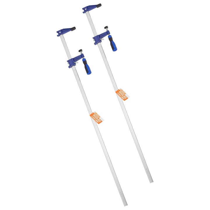 Cleme de prindere pentru lemn, Vevor, set de 2, deschidere 91.4cm, capacitate 272kg, albastru, 101.5x11x2.8cm