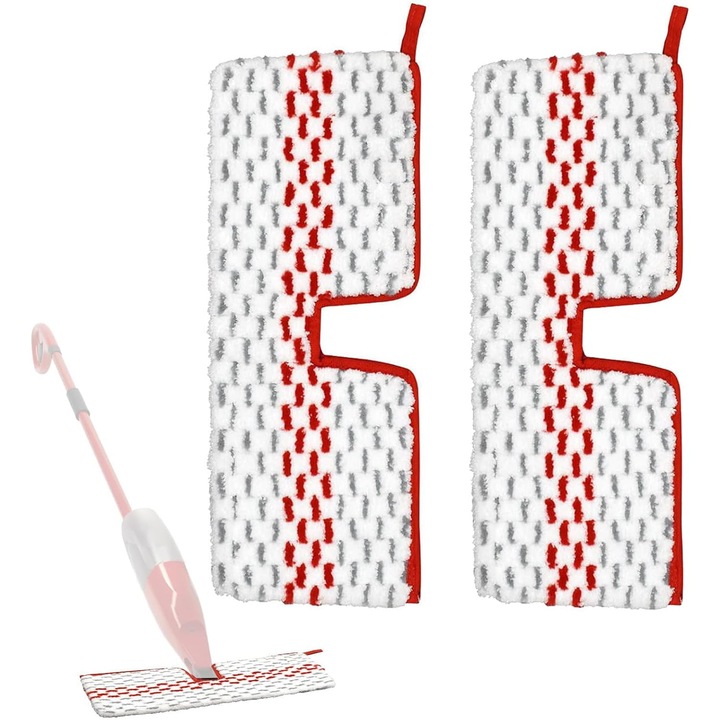 Set 2 bucati pad-uri din microfibra pentru mop Oceda ProMist MAX, lavabile, design Velcro, curatare eficienta, multicolor