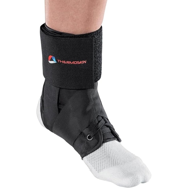 Orteza pentru Glezna cu 8 Benzi de Stabilizare – Sustinere Sigura, Confort si Libertate de Miscare, Neagra, Marimea S, 36-38 EU